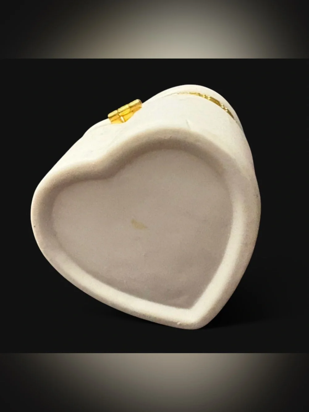 Vintage Porcelain Swan Heart Trinket Box Blue Gold